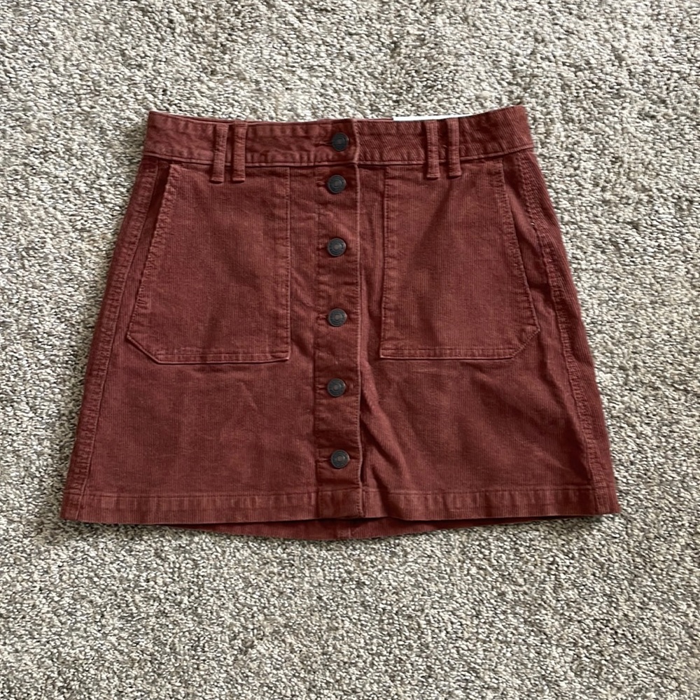 Burgundy American Eagle Corduroy Skirt